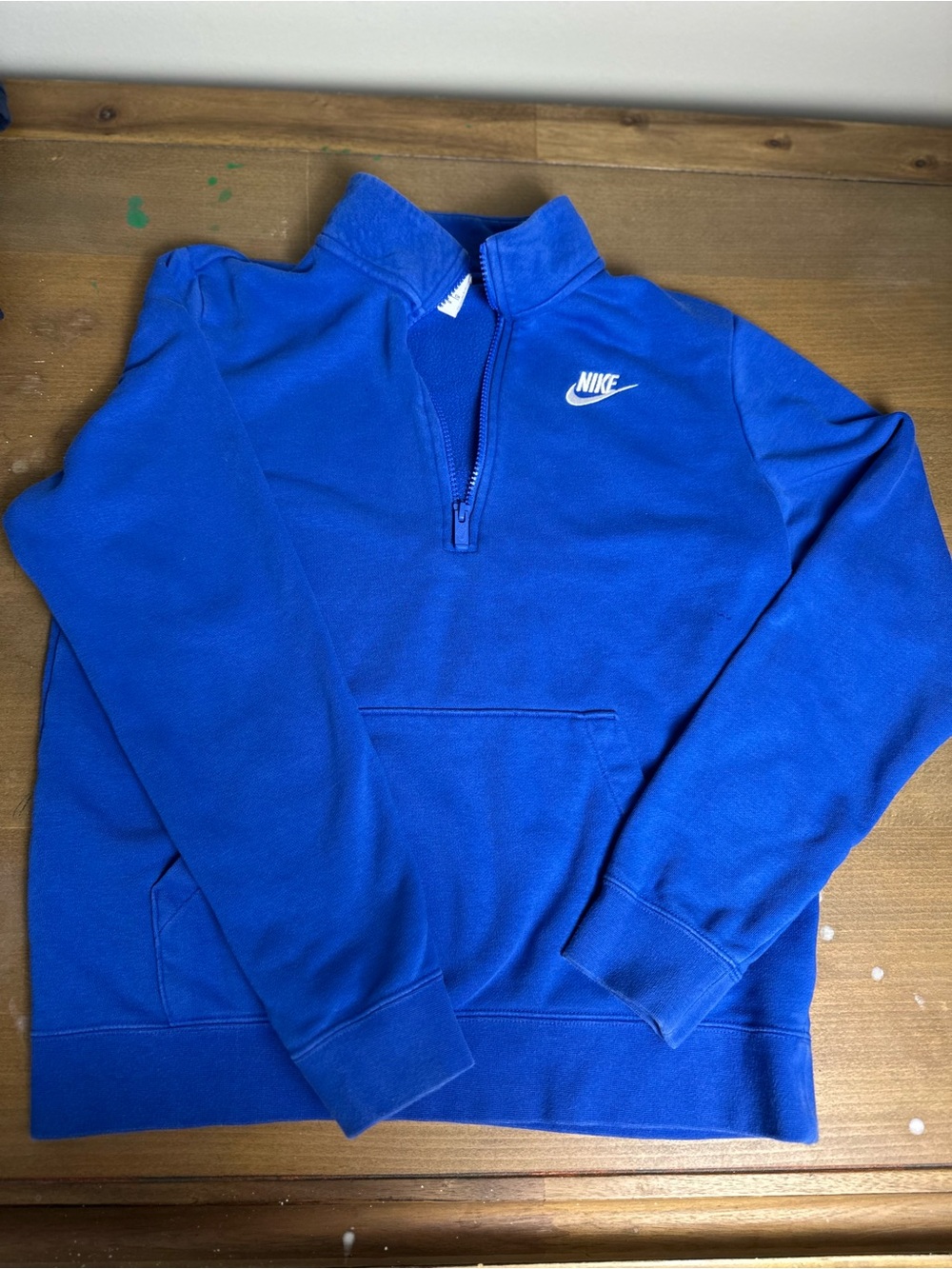 Nike Royal Blue Women's Quarter-Zip Pullover Hoodie